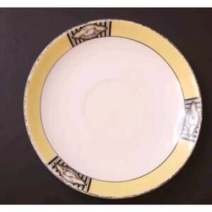 JAPAN YELLOW BLACK SWANS 5.5" SAUCER VINTAGE ANTIQUE NORITAKE 1 PLATE